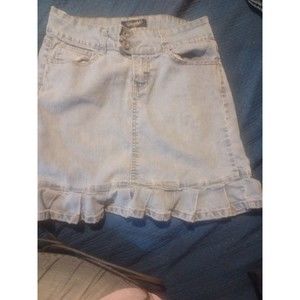 Womens Vintage Y2K Angels Mini Pleated Hem Denim Jean Skirt Size 5